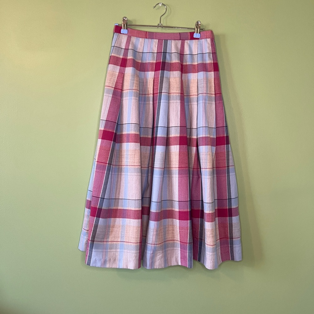 🪻 Plaid A-Line Skirt in Pink/Gray/Blue 🌸